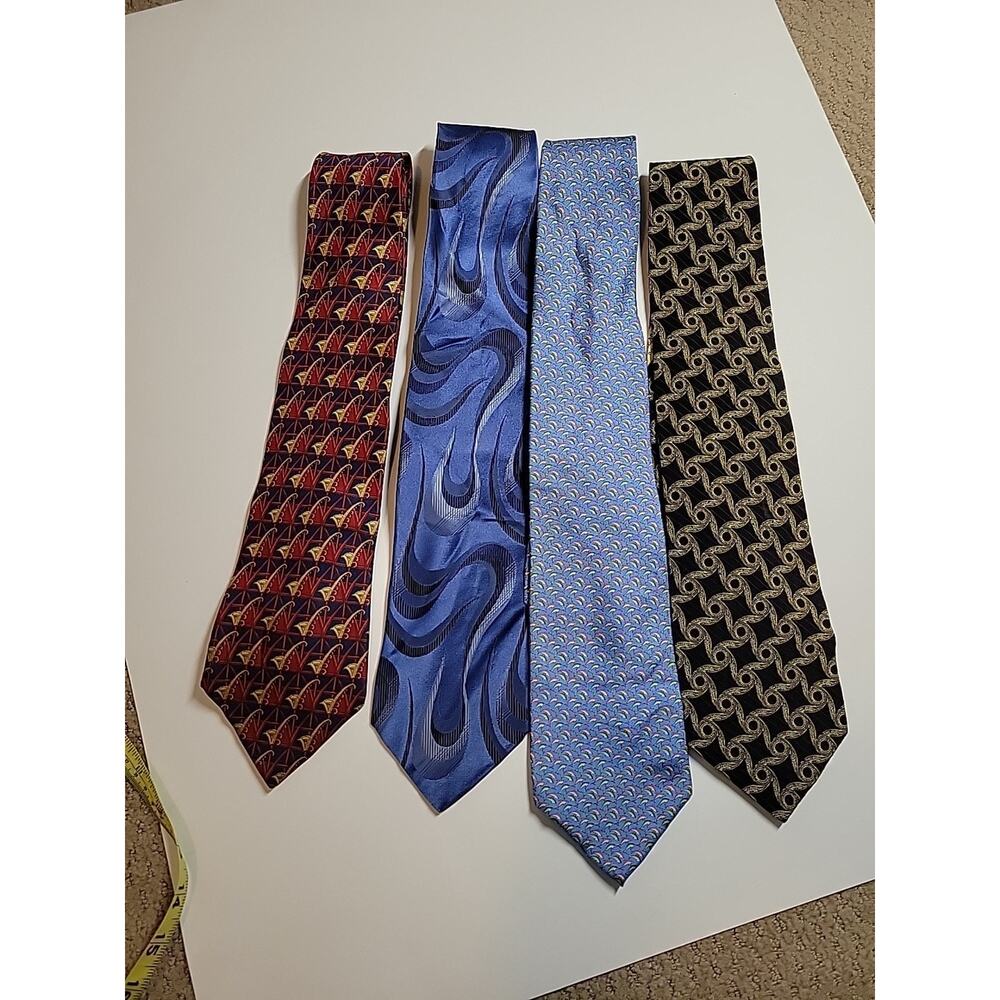 4 Silk Ties Men's Valentino Lanvin D&G Thiesfeld